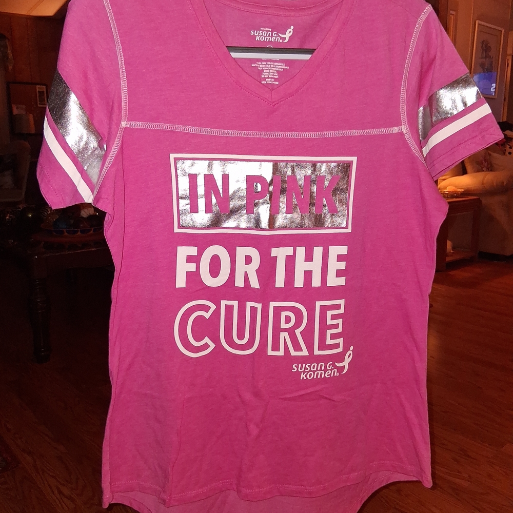 Susan G. Komen Shirt Pink For The Cure New Wout Tags Perf Cond Sz Large Soft